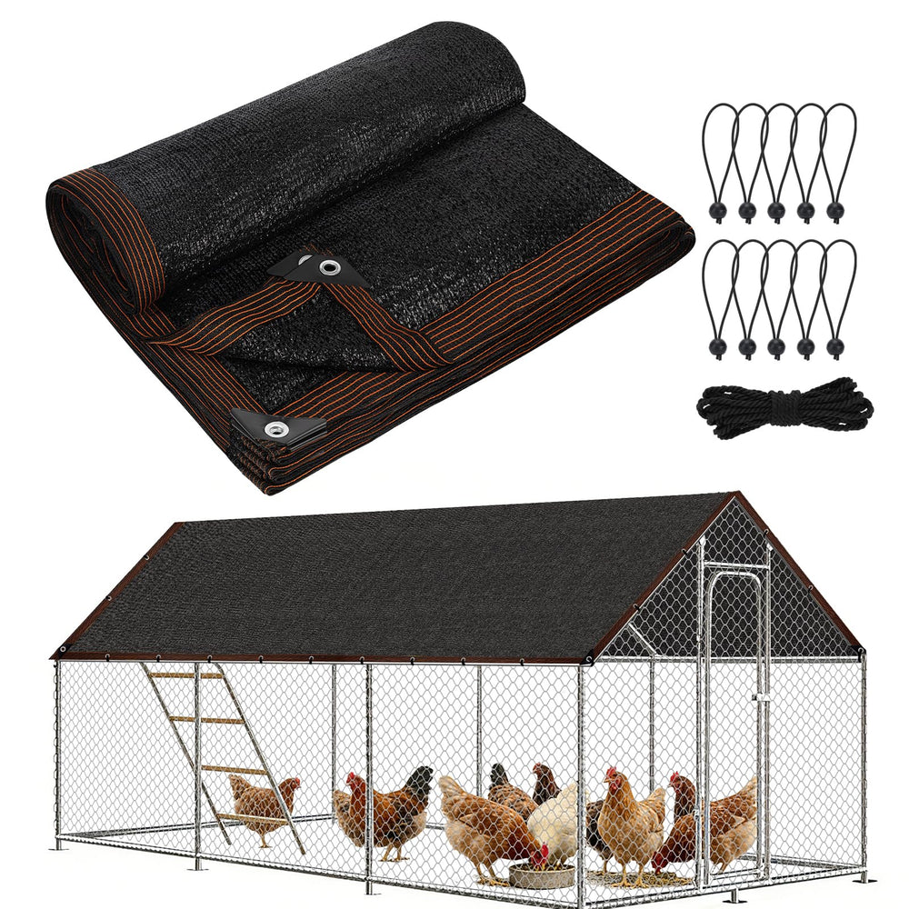 MEWTOGO front view of 10x20ft shade cloth showing full coverage benefit