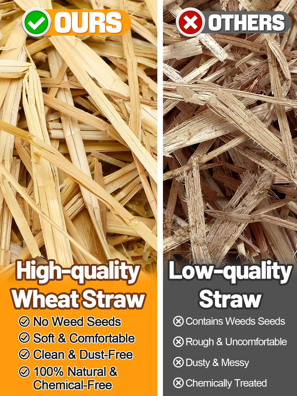 MEWTOGO close-up of straw texture illustrating soft, breathable fibers