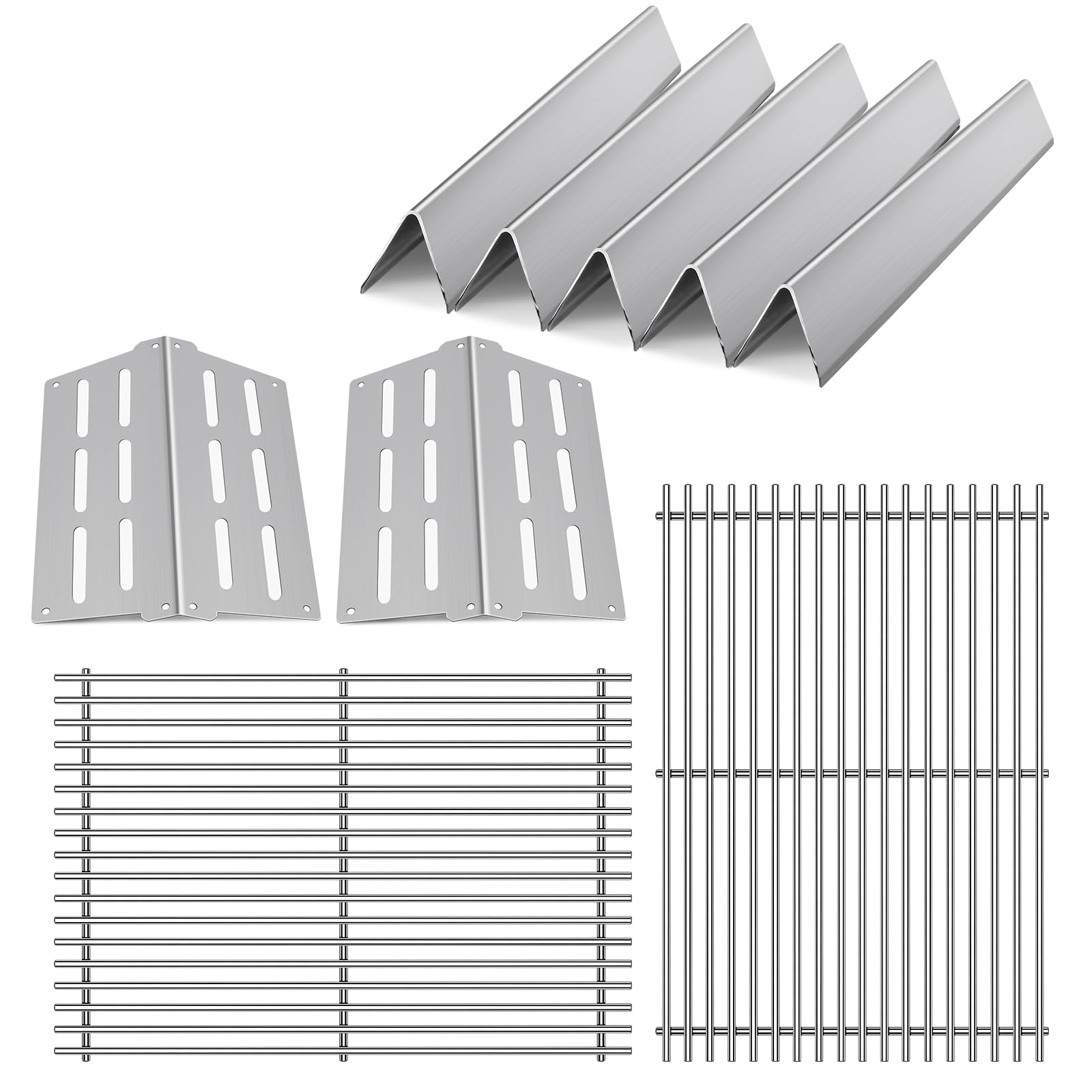 Meyafiny front view stainless steel grates showing durable cooking surface benefit