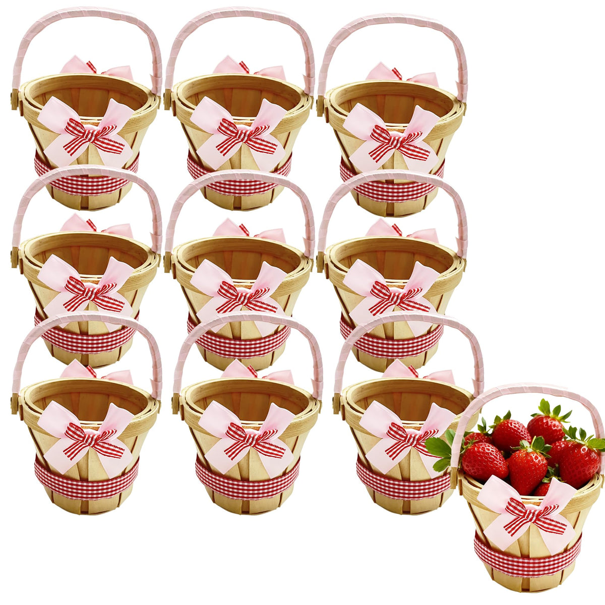 MEYAGO front view of mini wooden basket showing rustic charm and capacity