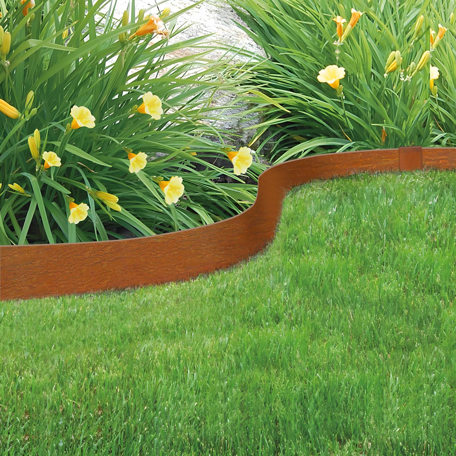 Meyoppm side view showing mulch containment and stable barrier