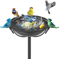 MeyRolizn front view bird bath showing full height and elegant silhouette attracting birds