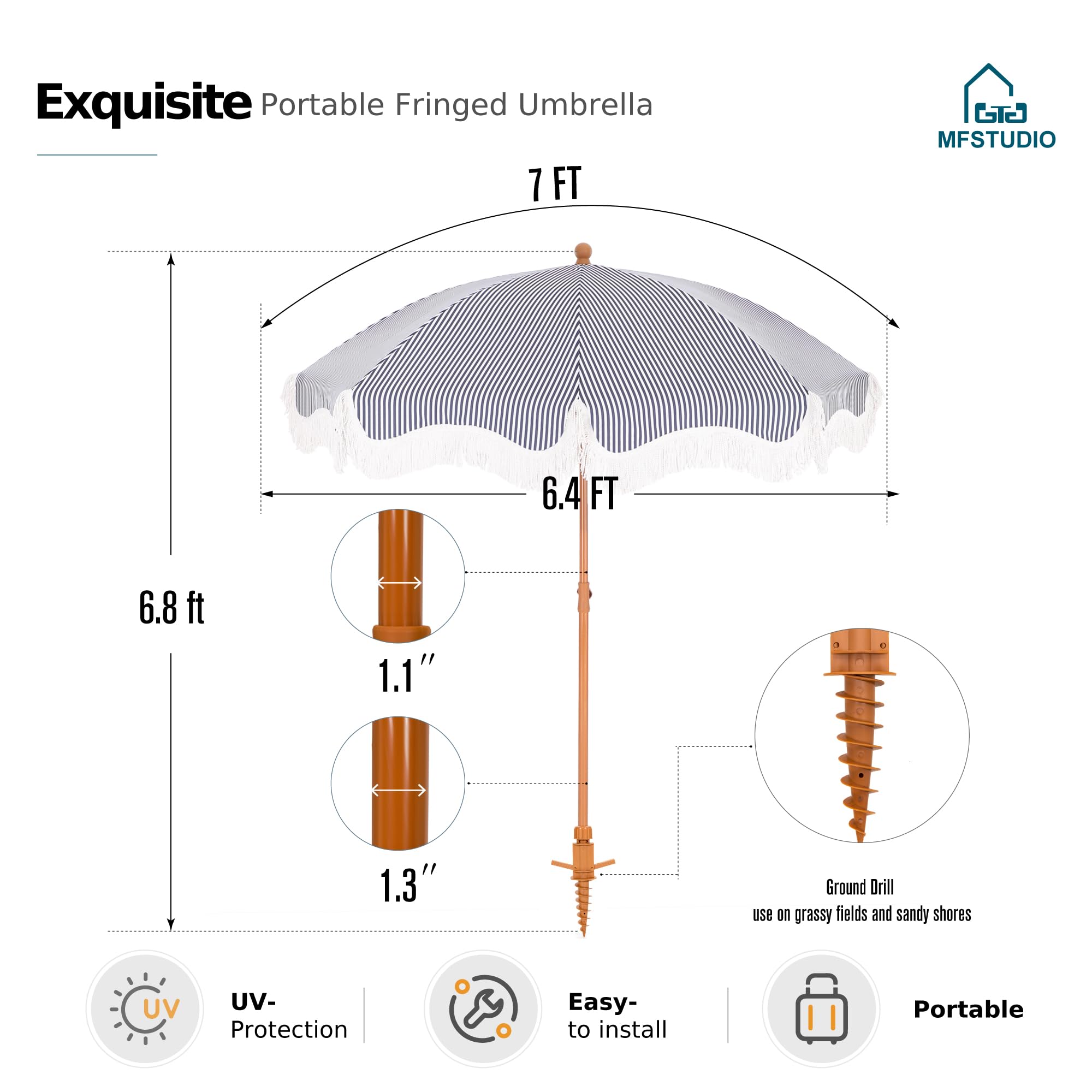 MFSTUDIO umbrella folded in carry bag for lightweight travel convenience