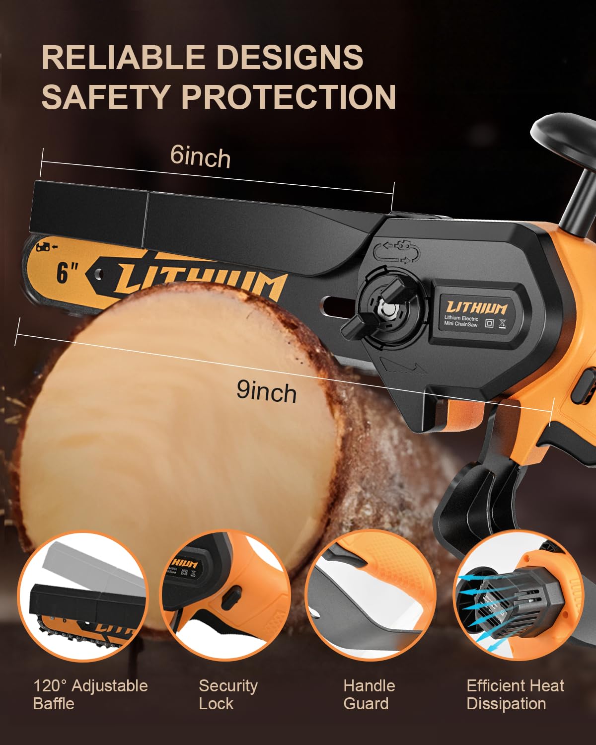 MGYM safety switch and splash guard detail showing protective feature benefit