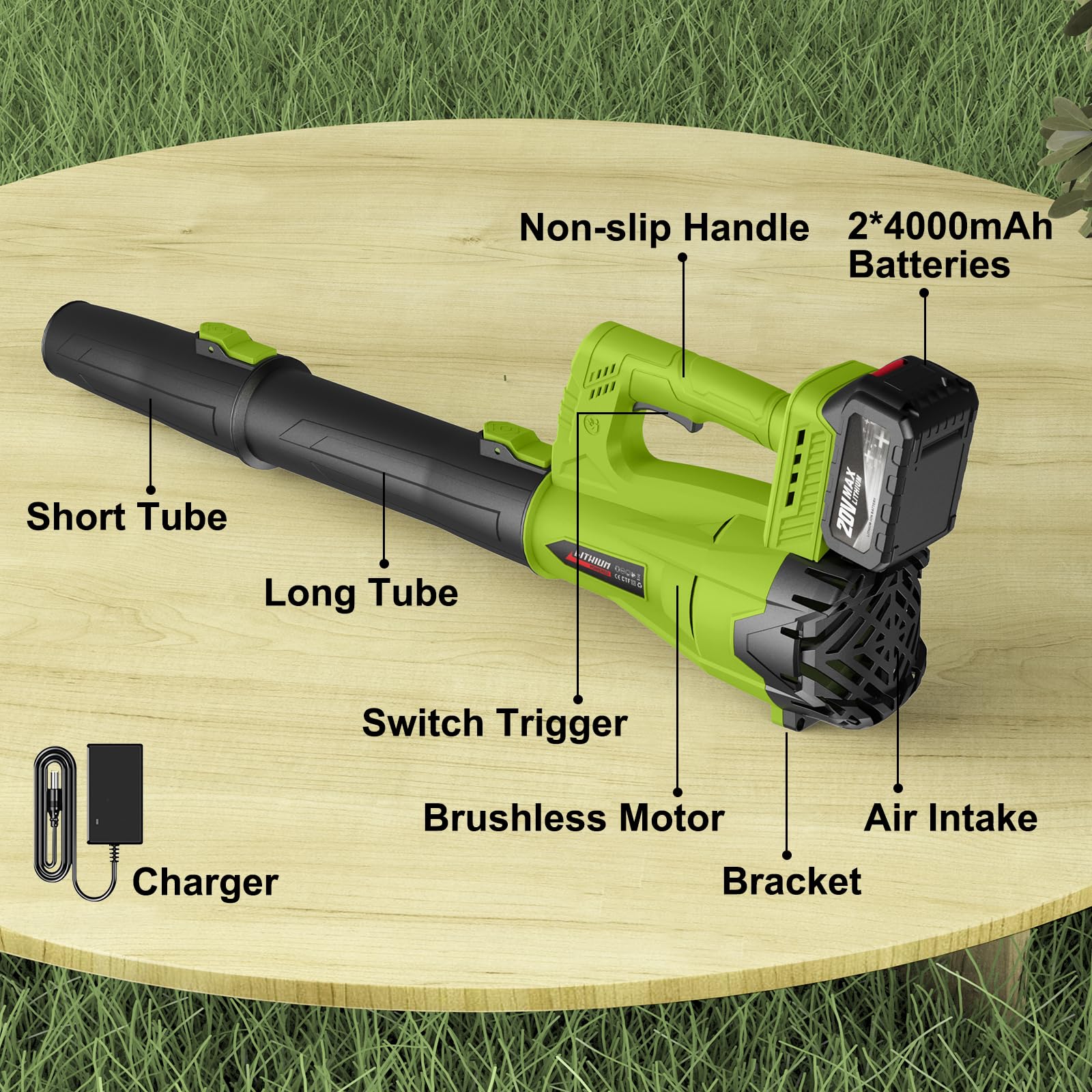 MGYM wide nozzle producing broad airflow for faster lawn and patio cleaning