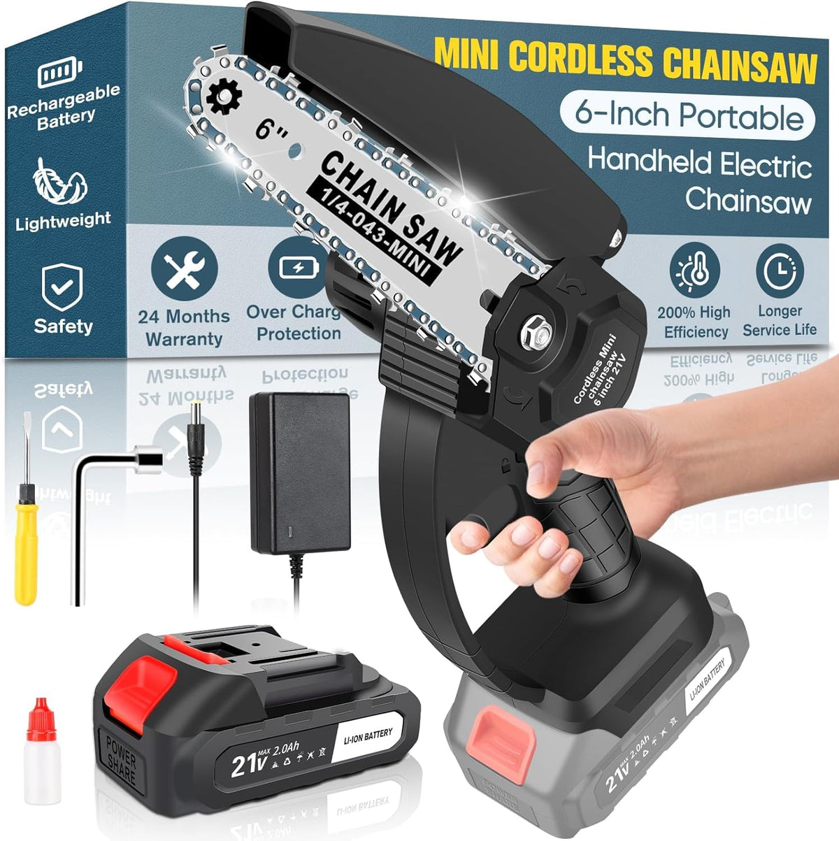 M&HONG front view showing compact 6-inch bar and ergonomic grip for easy cutting