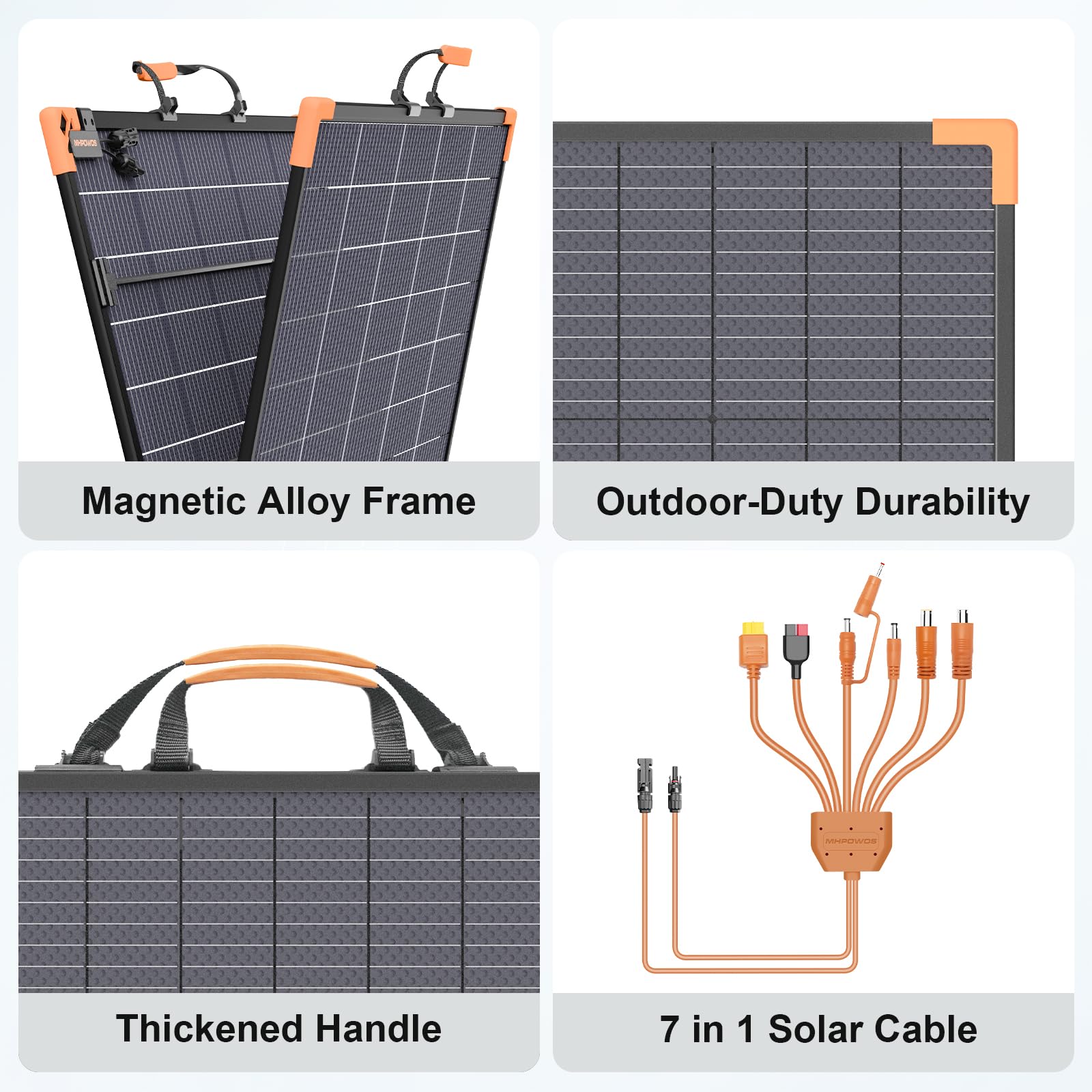 MHPOWOS corrosion-resistant aluminum frame detail for long outdoor life