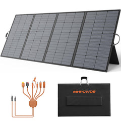 MHPOWOS folded panel front view showing compact portability and easy carry