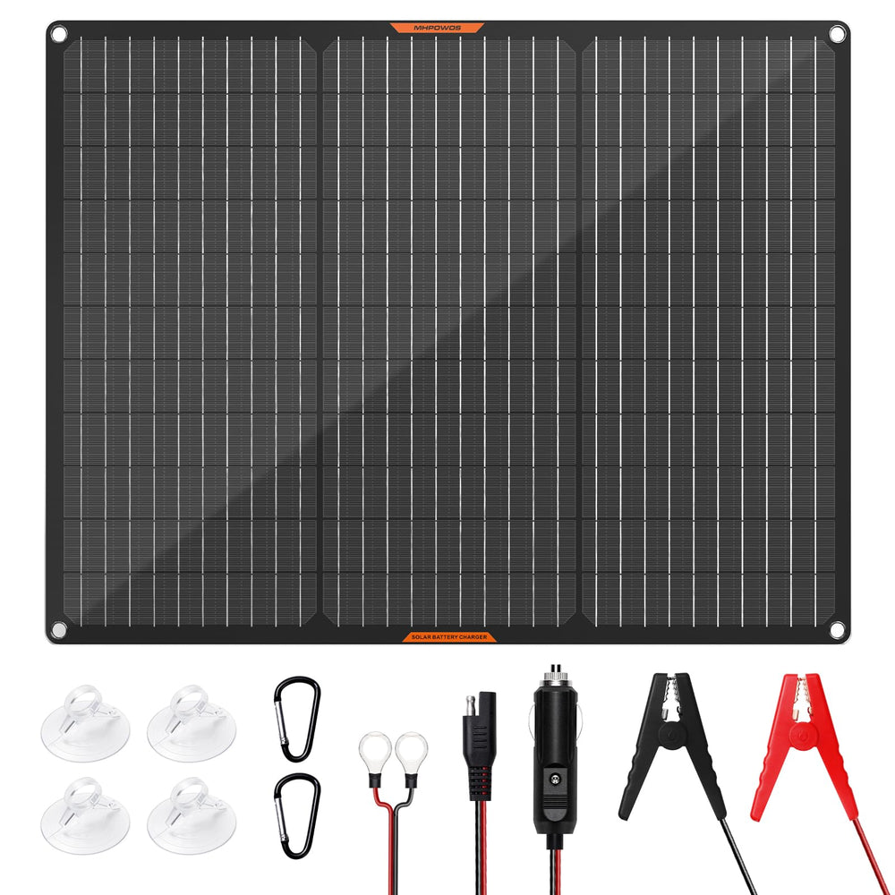MHPOWOS front panel view showing compact 50W design and portability
