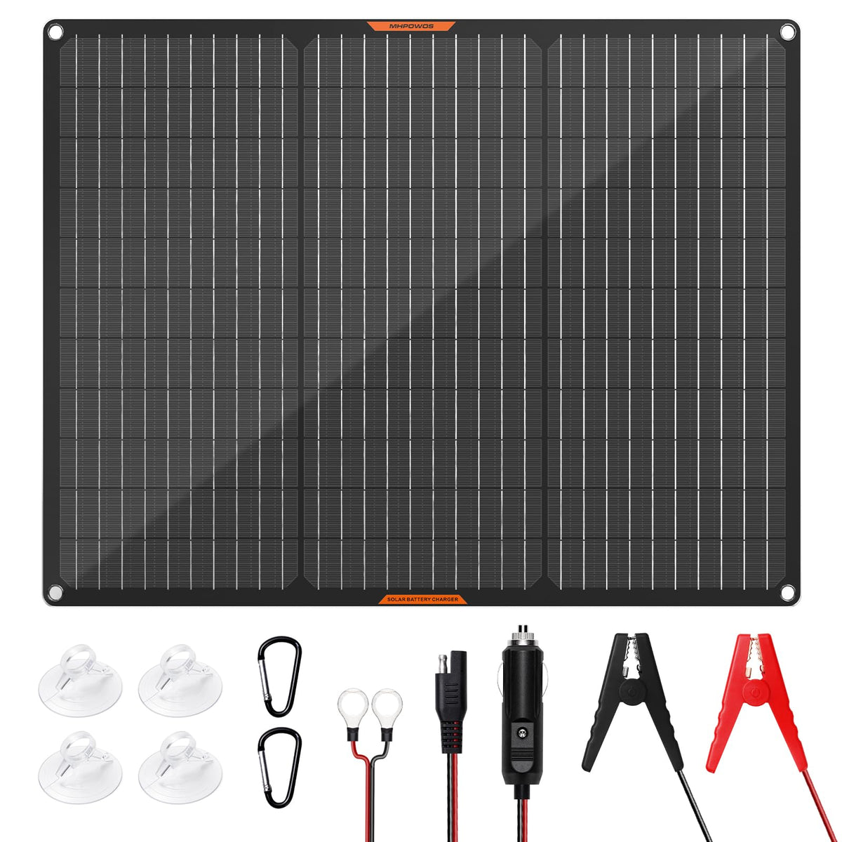 MHPOWOS front panel view showing compact 50W design and portability