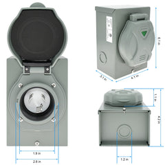 Miady close-up of L5-30 receptacle showing durable contact and weather seal