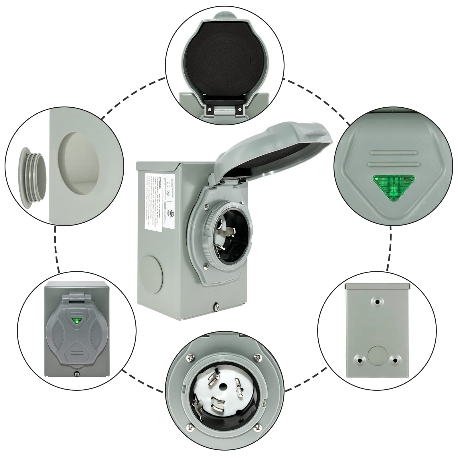 Miady green indicator light illuminated, confirming generator power presence