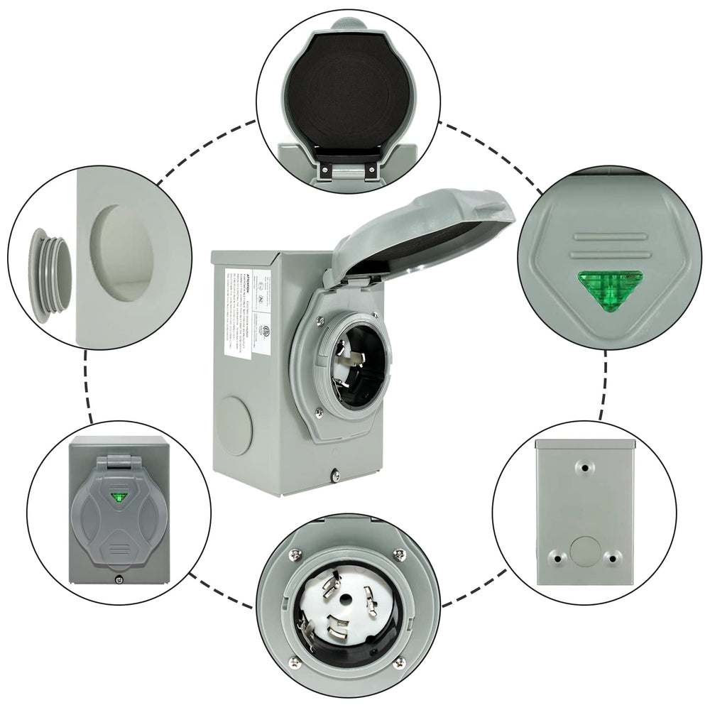Miady green indicator light illuminated, confirming generator power presence