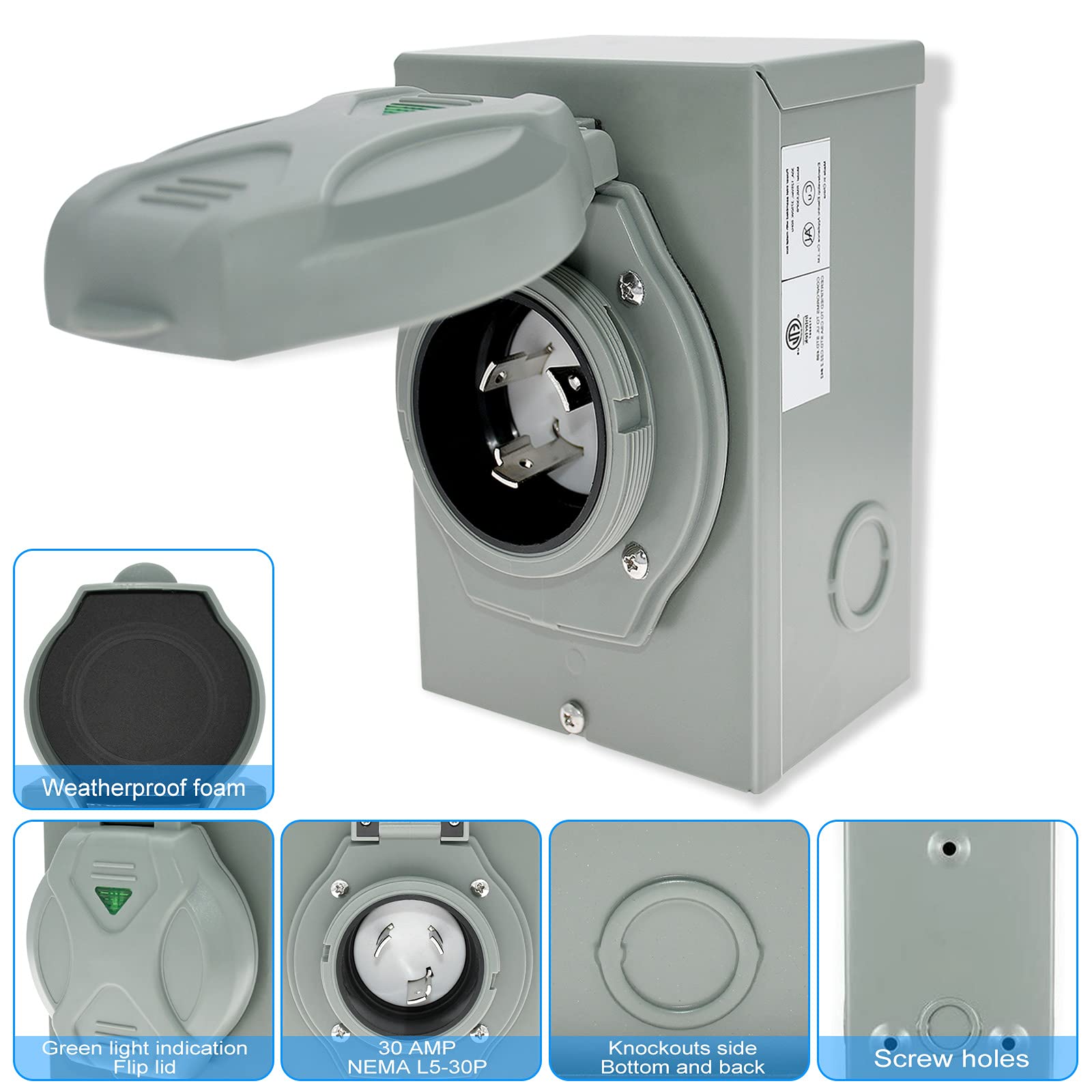 Miady side and bottom knockouts visible for direct transfer switch routing