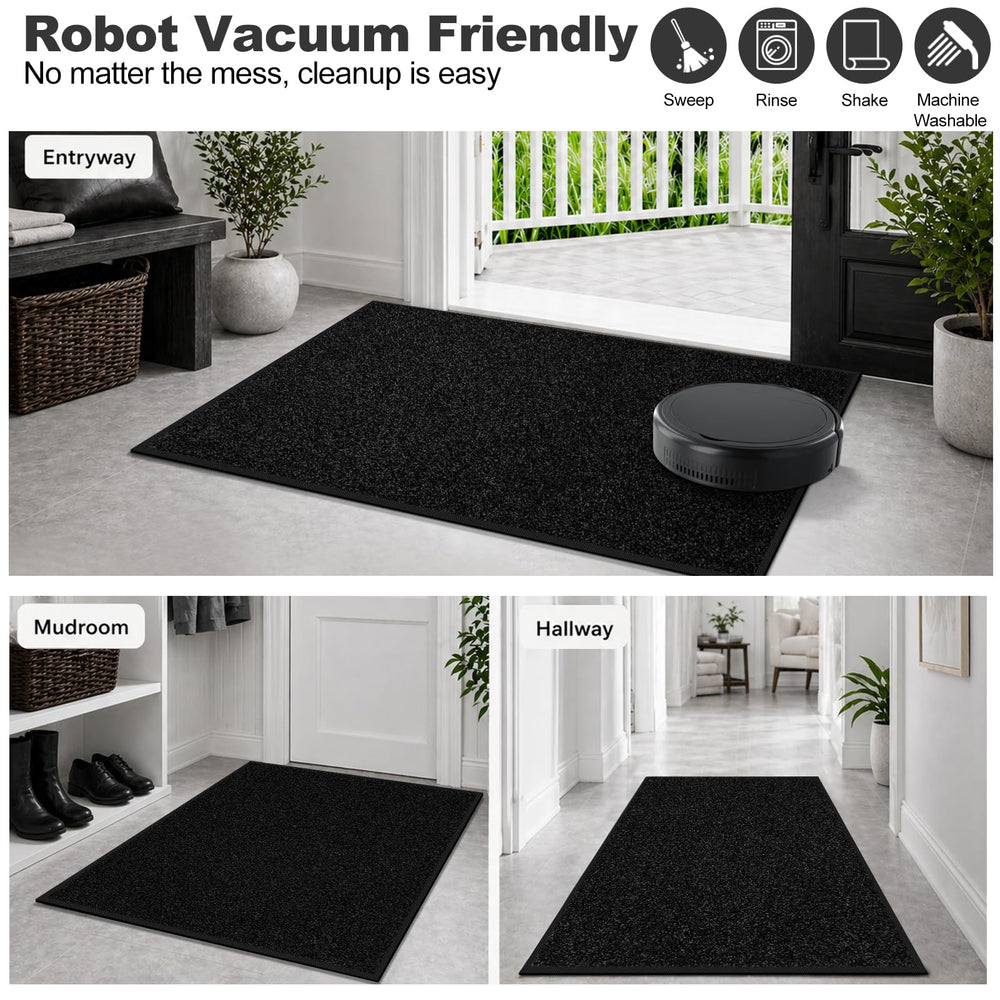 Mibao door in use with mat showing smooth door glide and no catching