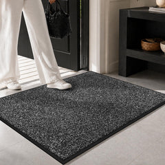 Mibao front view of 36x24 grey mat showing clean entry benefit