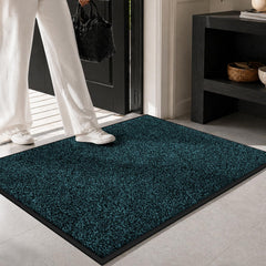 Mibao front view of blue mat showing clean entrance and brand protection