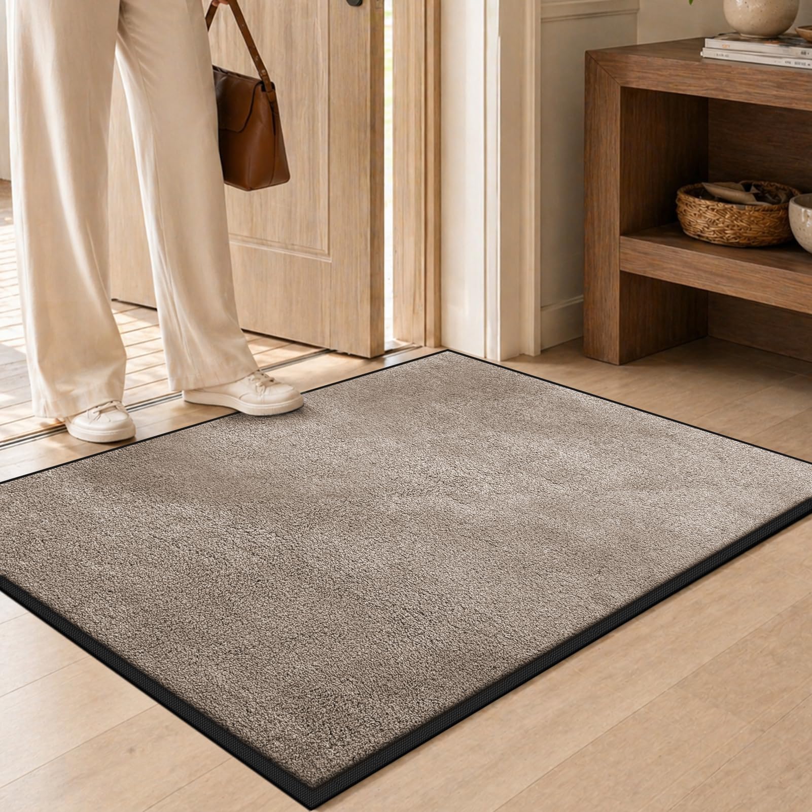 Mibao front view mat in doorway showing clean entry benefit