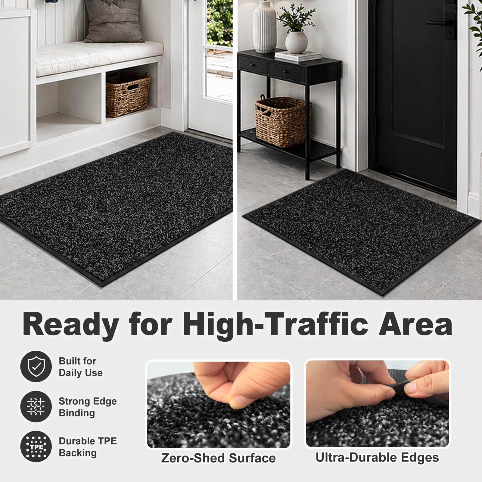 Mibao mat in front doorway catching mud and moisture from shoes