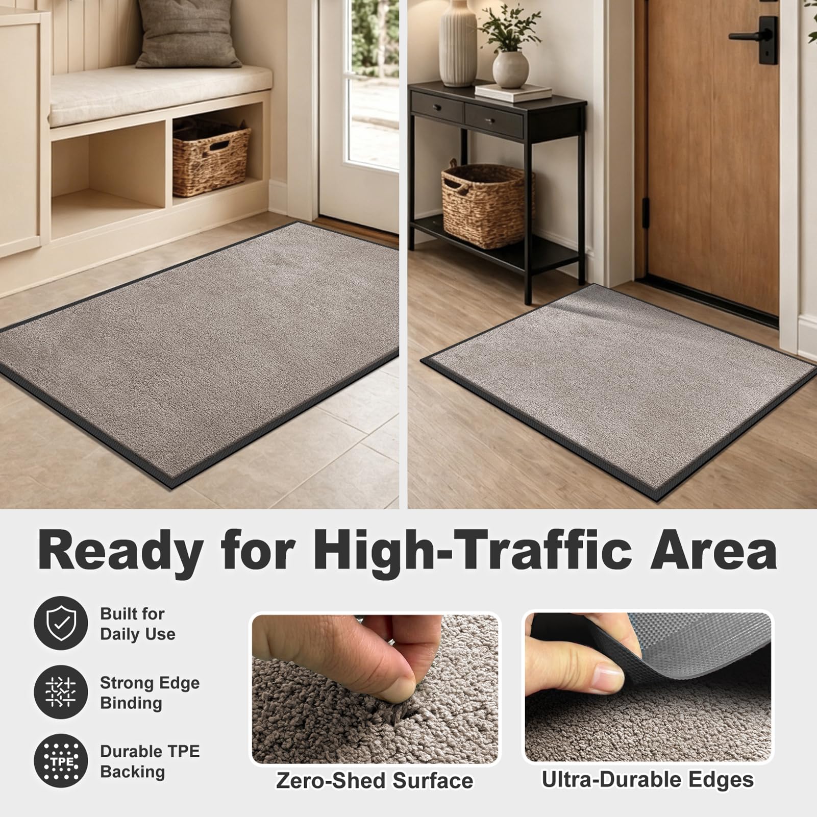 Mibao mat with shoes wiping to trap dirt before entry