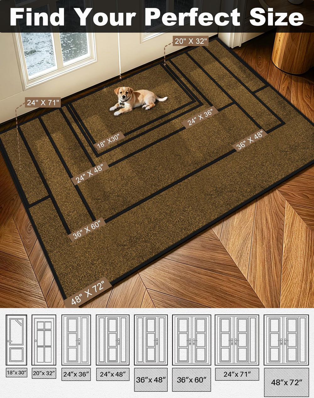 Mibao rubber backing detail offering non-slip stability and floor protection