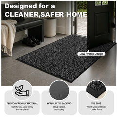 Mibao rubber backing detail providing non-slip safety and floor protection