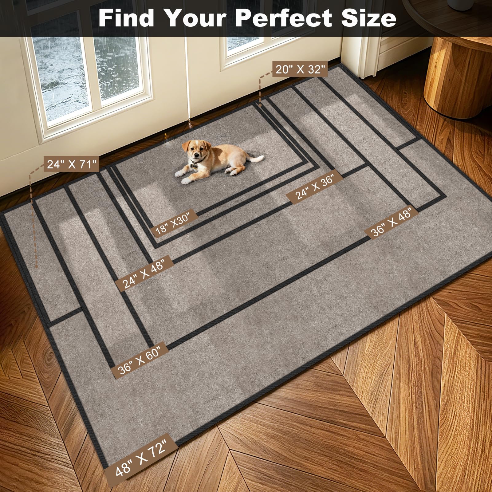 Mibao mat beside ruler showing size for proper fit