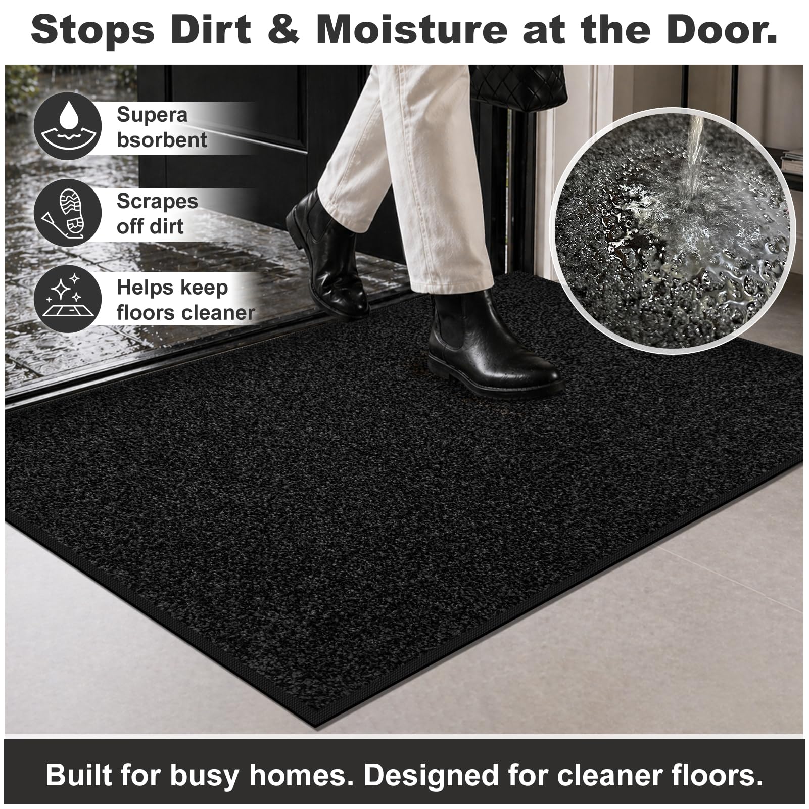 Mibao texture close-up highlighting dense fibers for superior dirt trapping