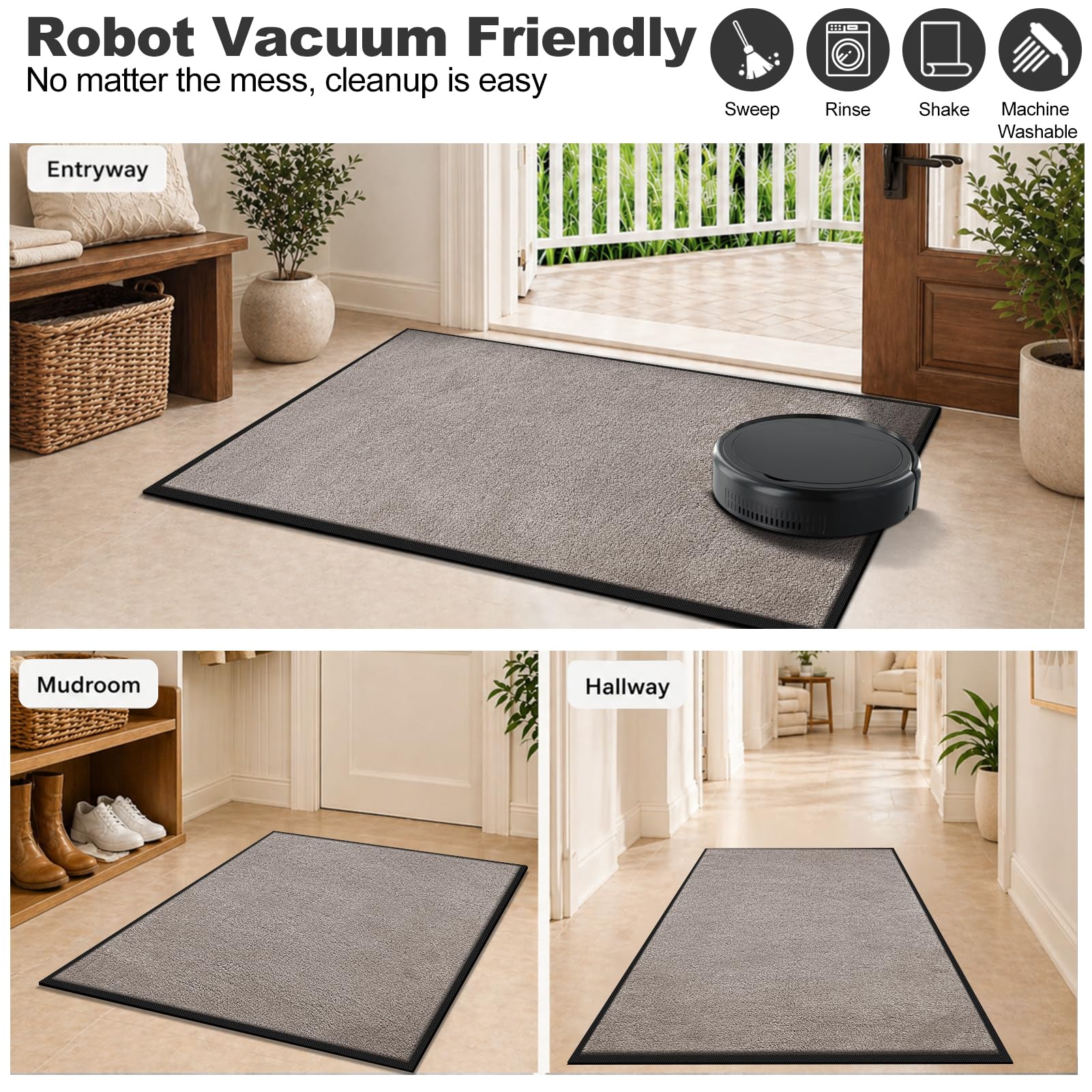 Mibao underside with rubber backing providing anti-slip safety