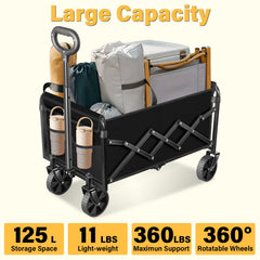 micieitie folded compact wagon stored in closet, space-saving benefit