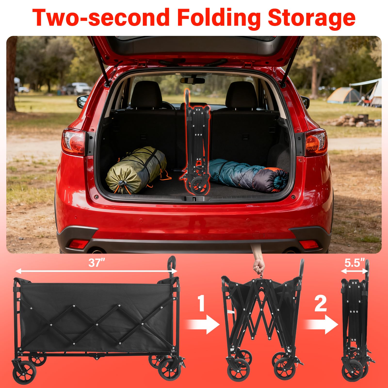 micieitie loaded wagon on sand transporting beach gear with stable mobility