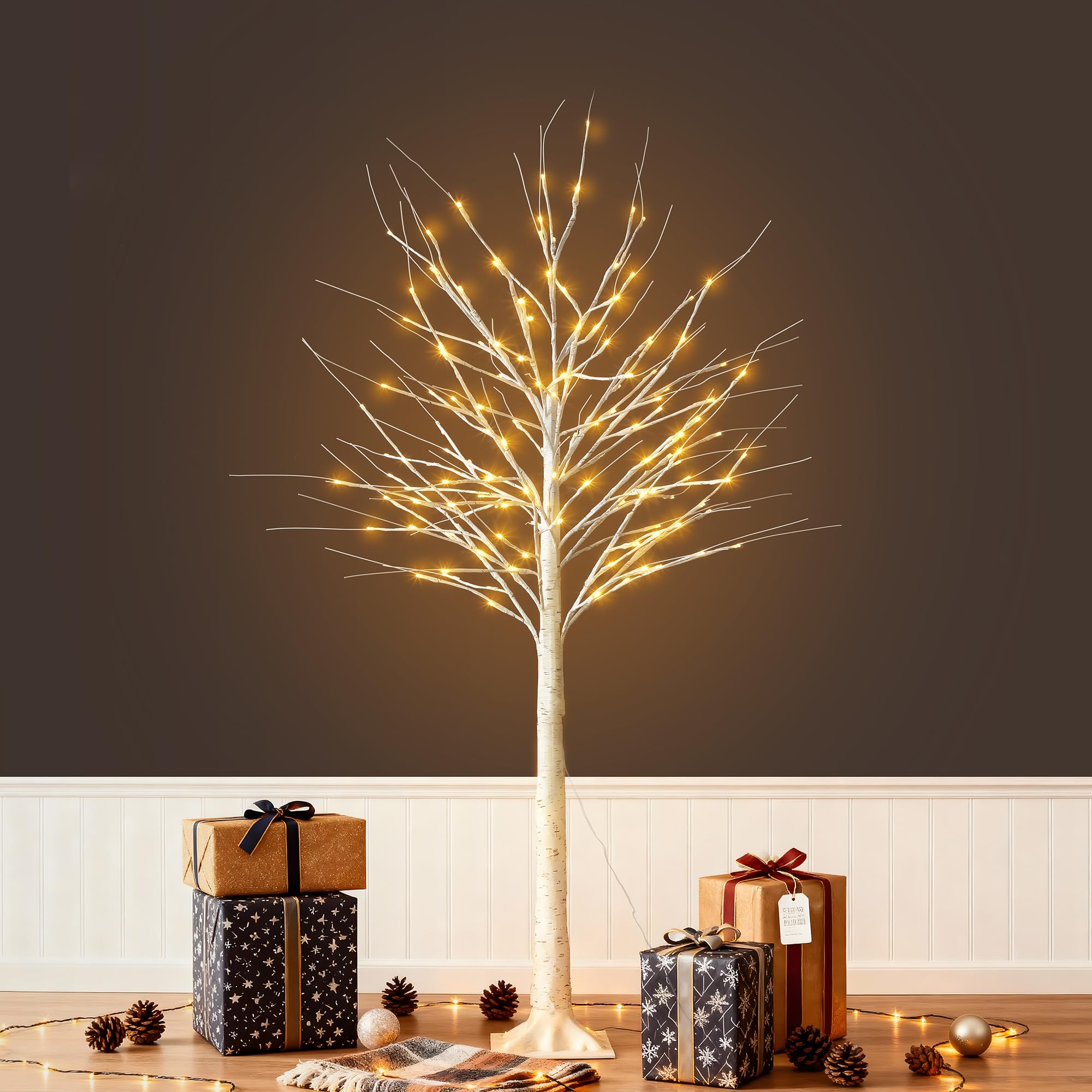 MICLIONLED full tree front view showing warm ambient glow