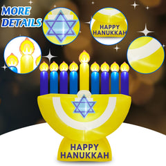 MICOCAH menorah installed in yard creating welcoming holiday atmosphere