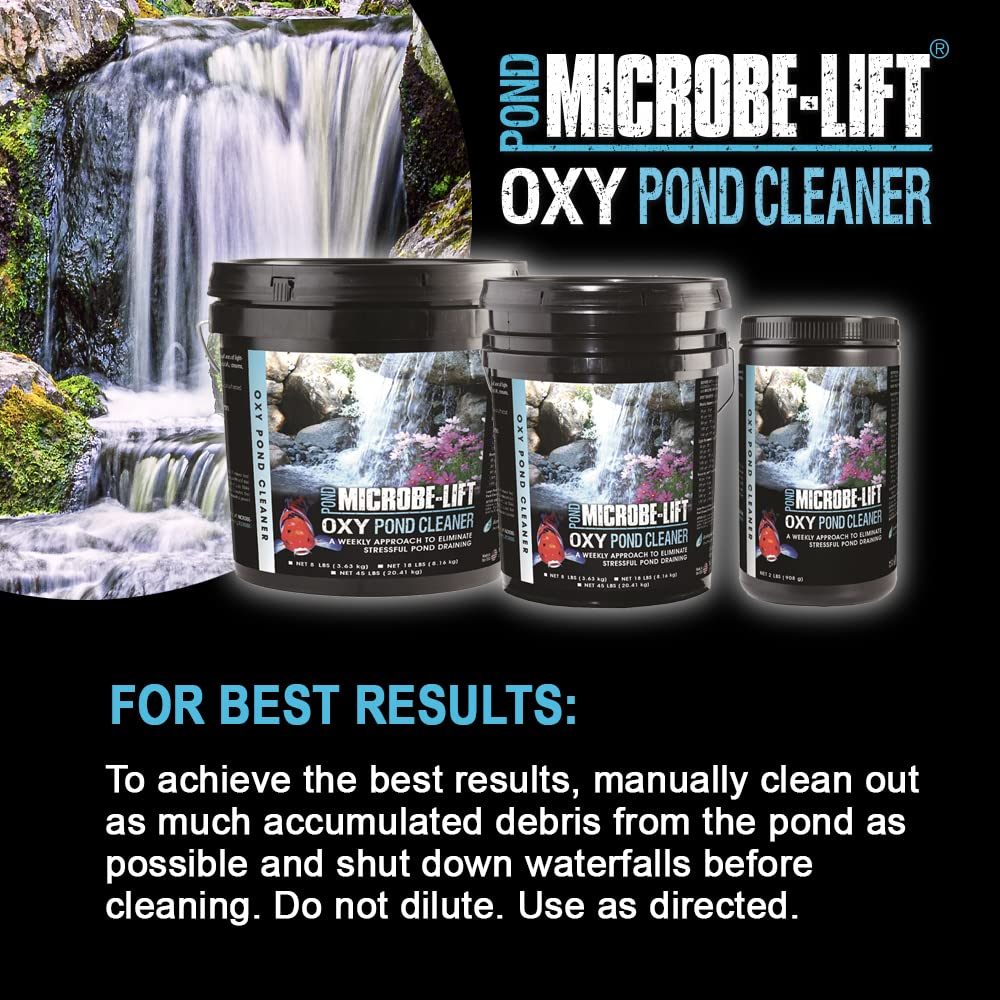 MICROBE-LIFT used in a backyard pond setting improving clarity and odor