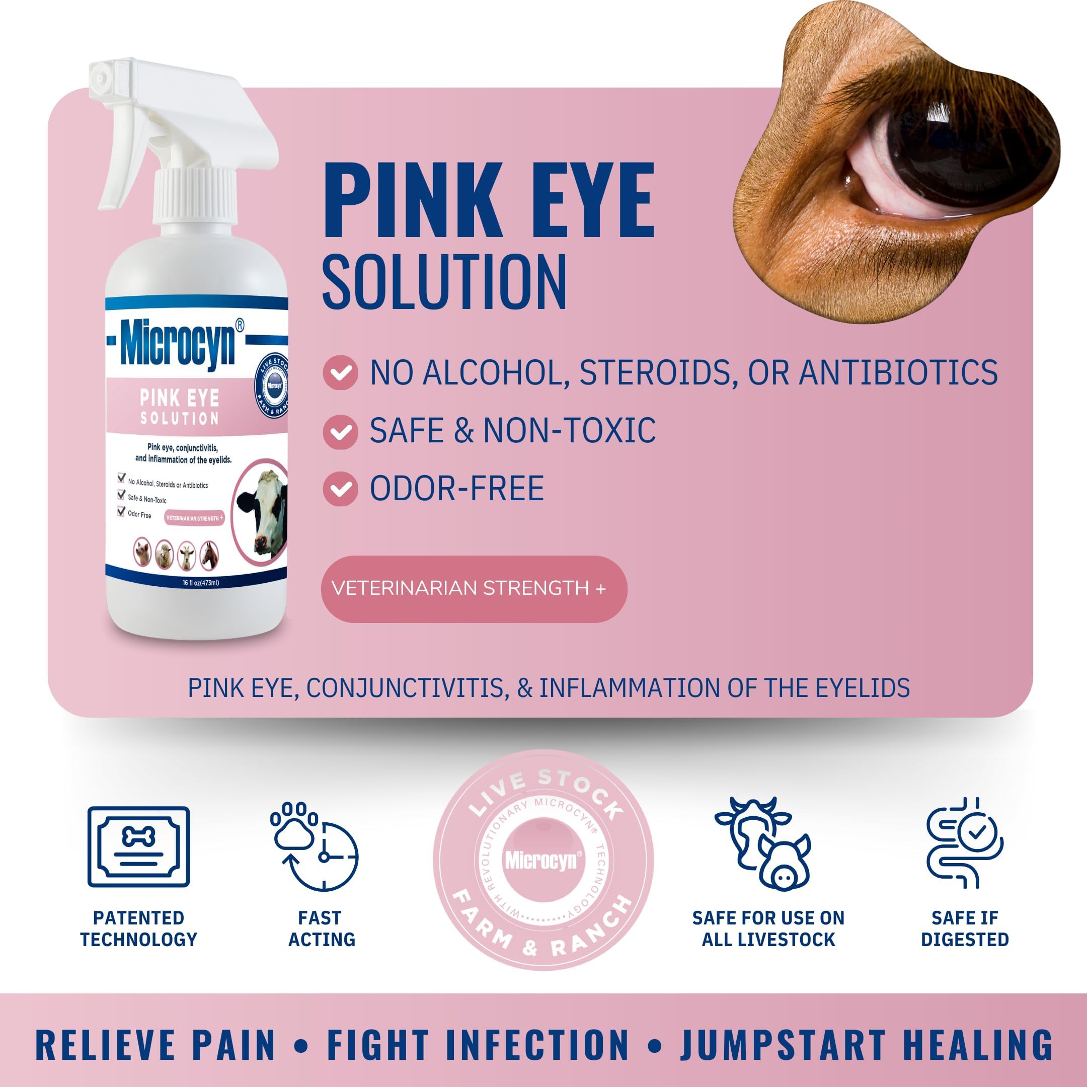 Microcyn texture drop on hand showing clear solution and non-irritating feel