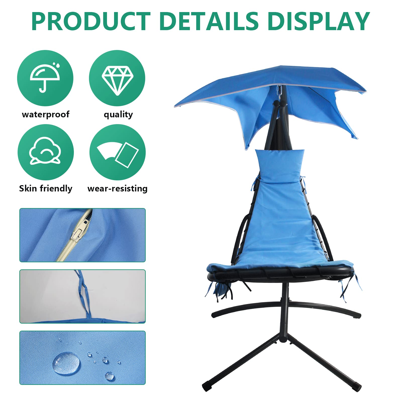 MICTONY umbrella cloth flat showing correct 4-spoke fit and sun protection