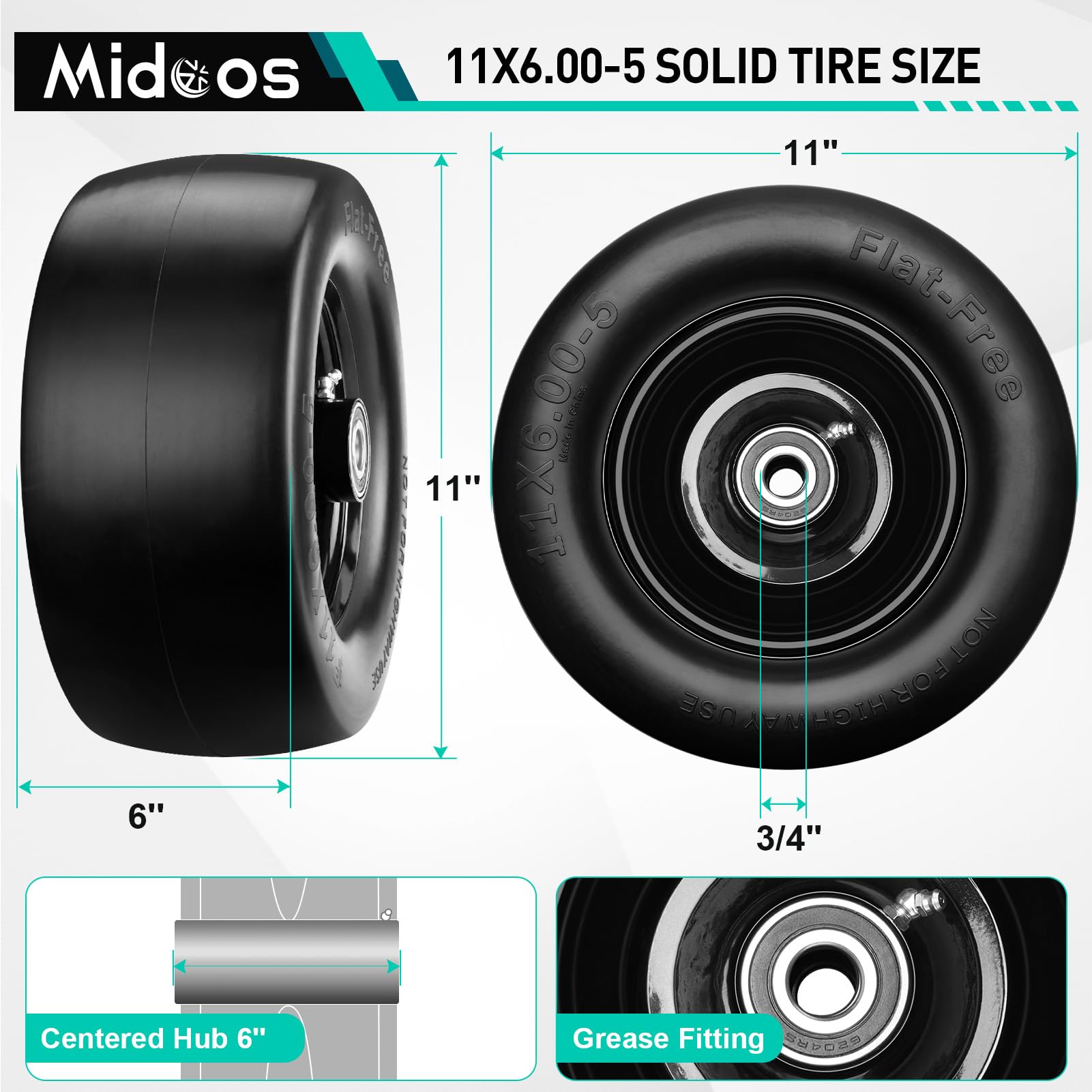 Midcos close-up of smooth tread texture protecting lawn