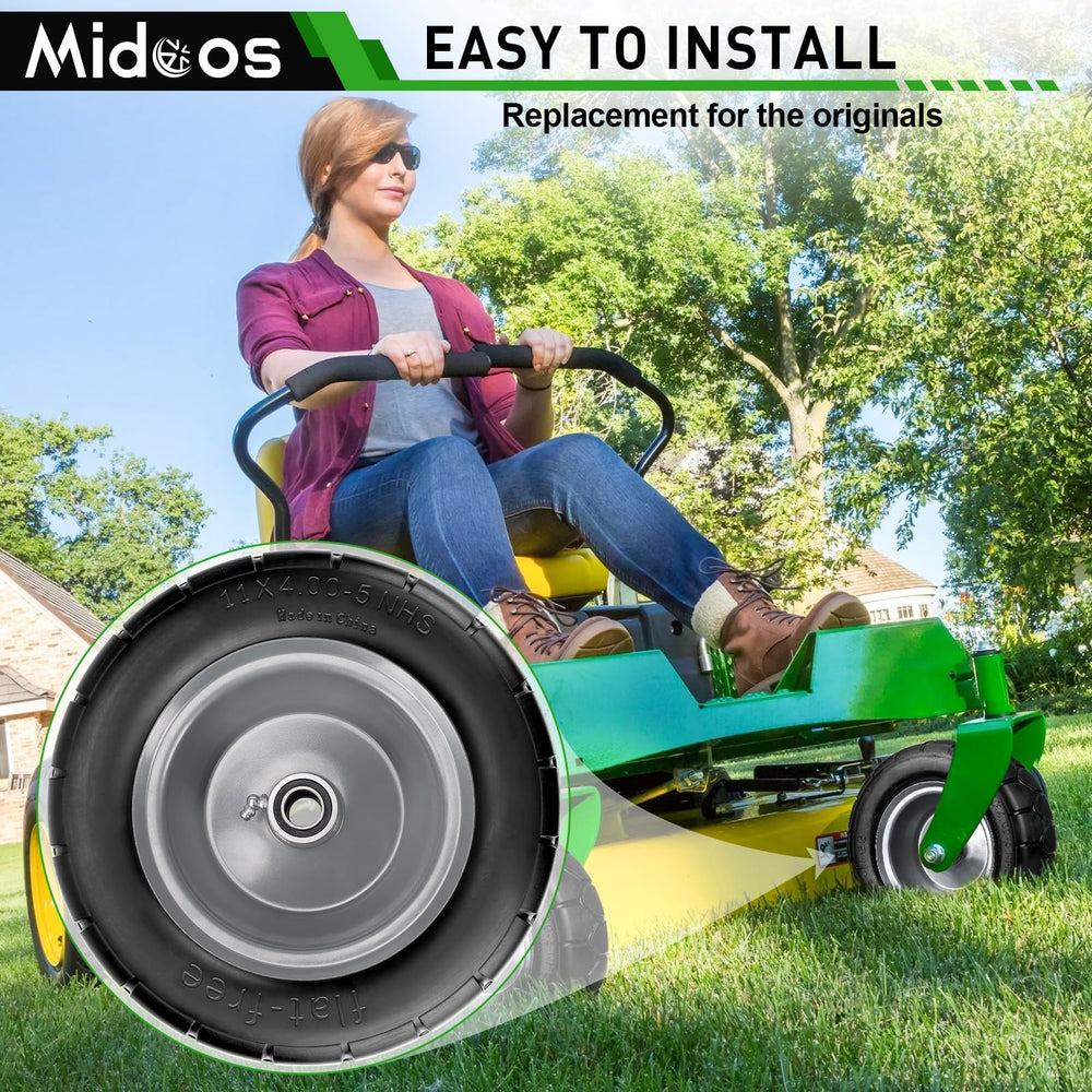 Midcos lawn mower lifestyle setting showing maintenance-free operation