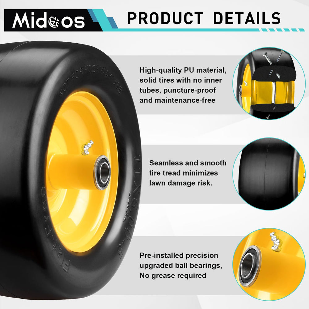 Midcos rim and hub detail with included spacers and bearings for easier fitment