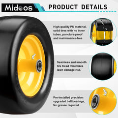 Midcos rim and hub detail with included spacers and bearings for easier fitment