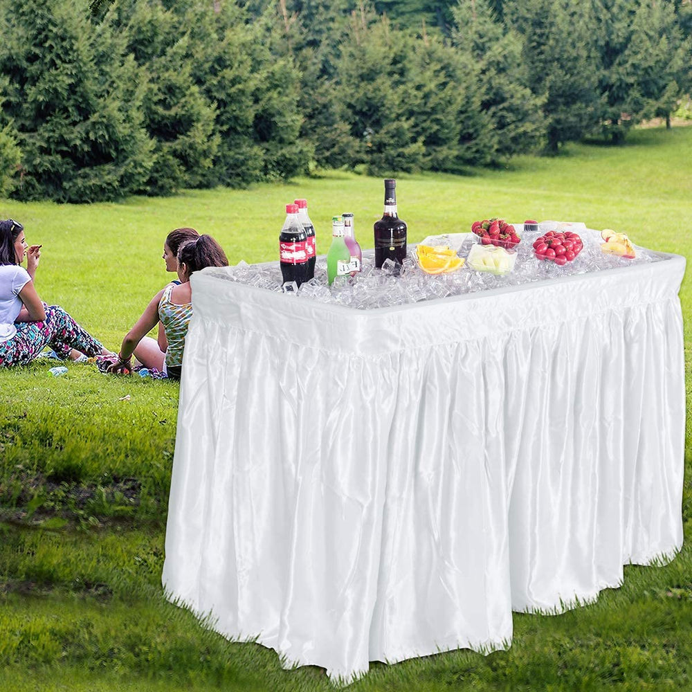middow outdoor wedding buffet moment showing professional chilled service
