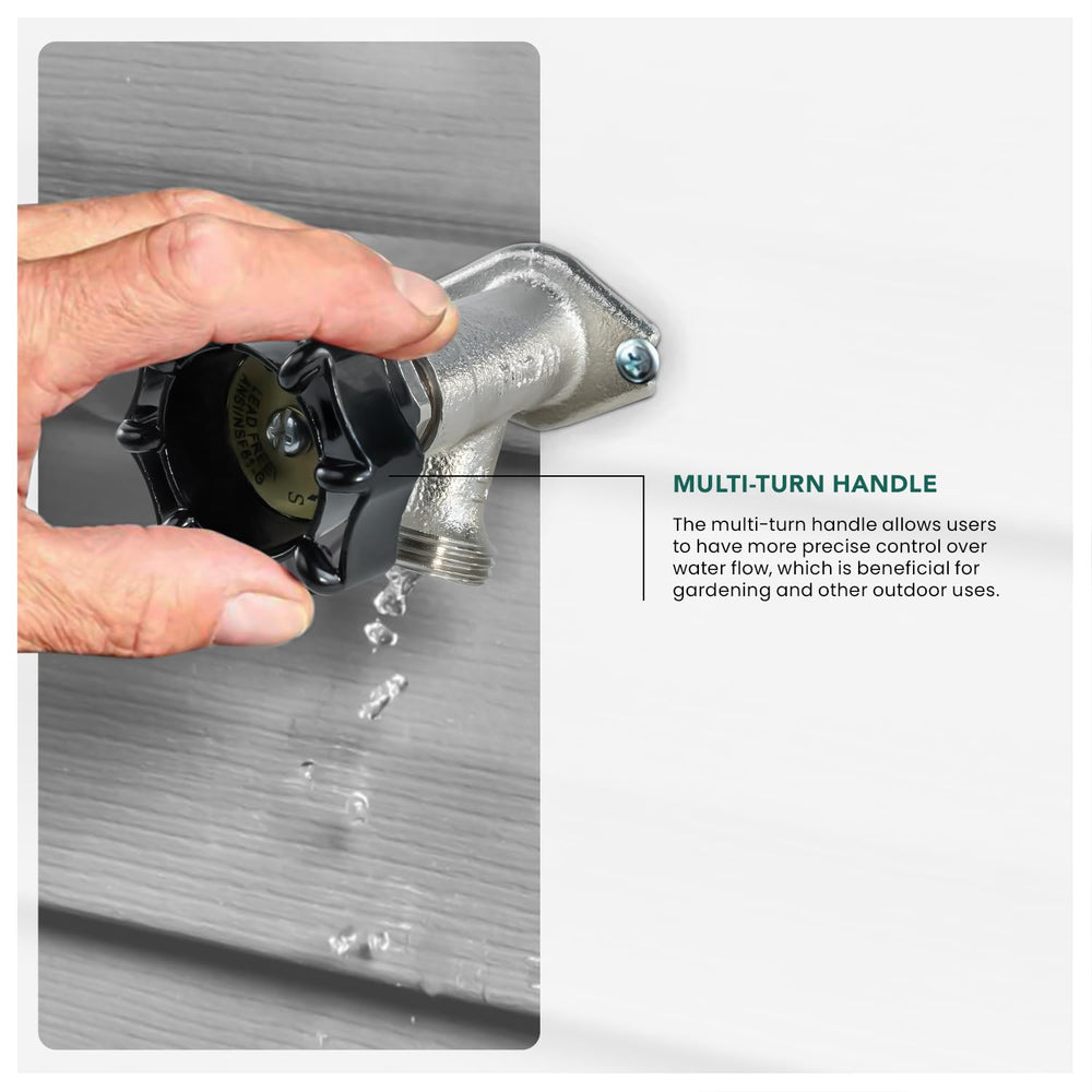 Midline Valve outlet showing 3/4 inch MHT hose thread for quick hose and sprinkler hookups