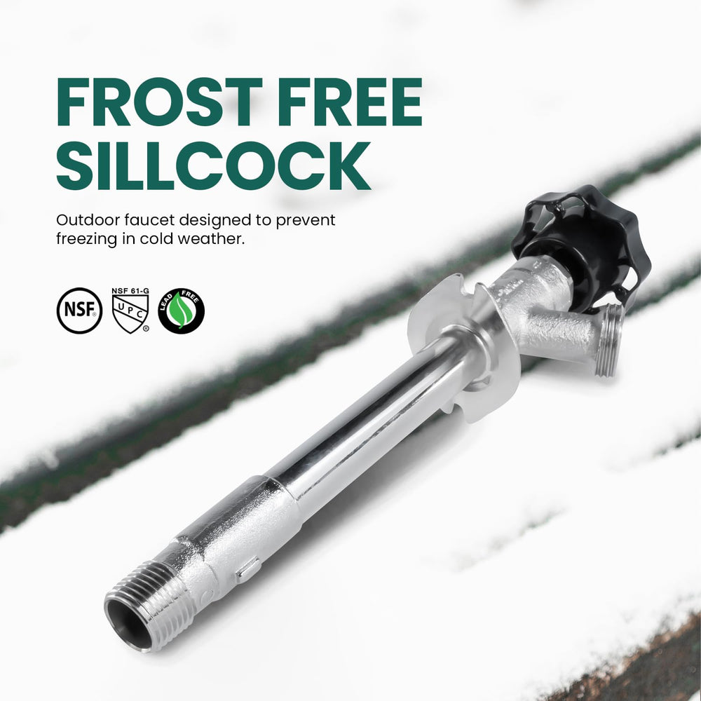 Midline Valve side profile highlighting 12 inch stem for frost-free valve placement and protection