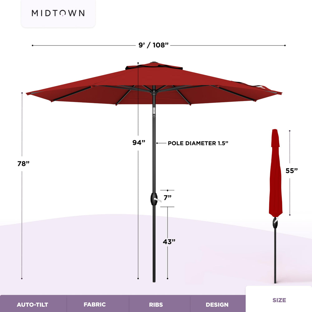 Midtown Umbrellas poolside scene offering cooling shade and stylish look