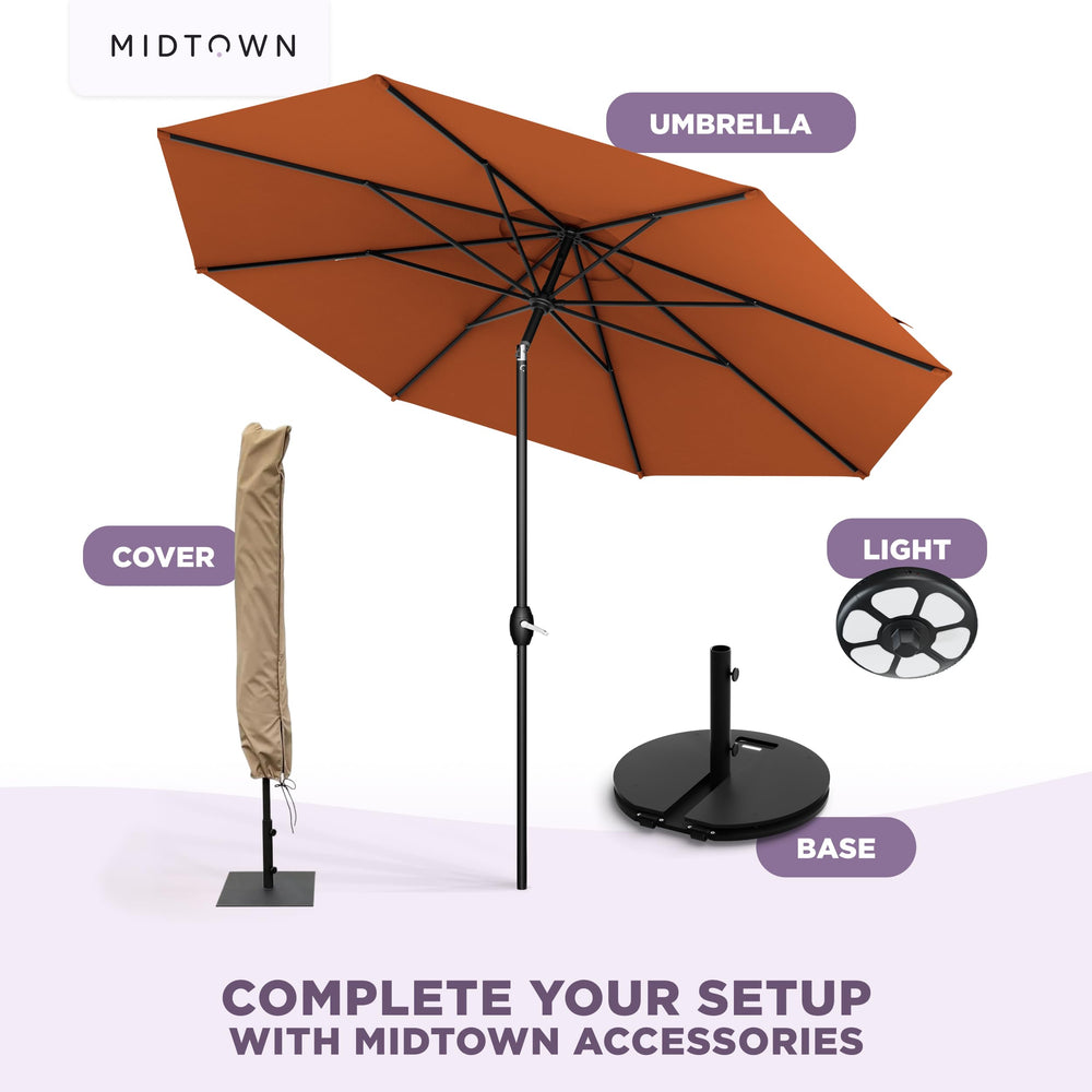 Midtown Umbrellas folded umbrella in storage saving space and protecting fabric