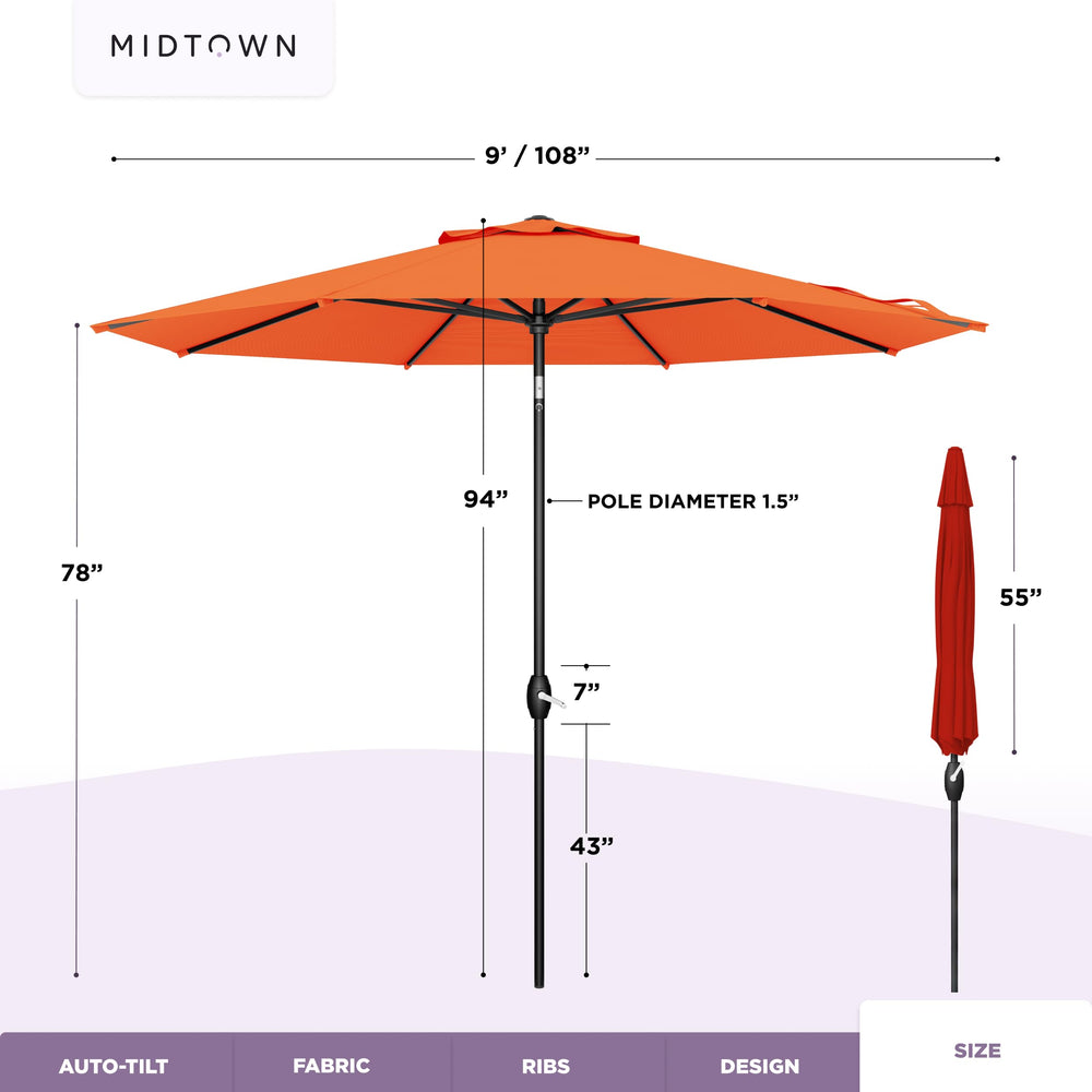 Midtown Umbrellas folded umbrella for storage showing compactness and easy handling benefit