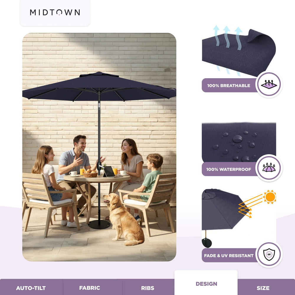 Midtown Umbrellas aluminum pole and base compatibility demonstrating rustproof stability