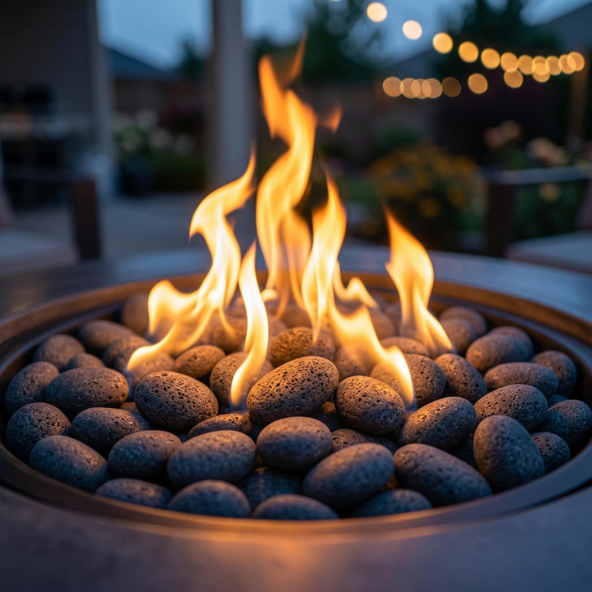 Midwest Hearth close-up of tumbled volcanic texture highlighting durable finish