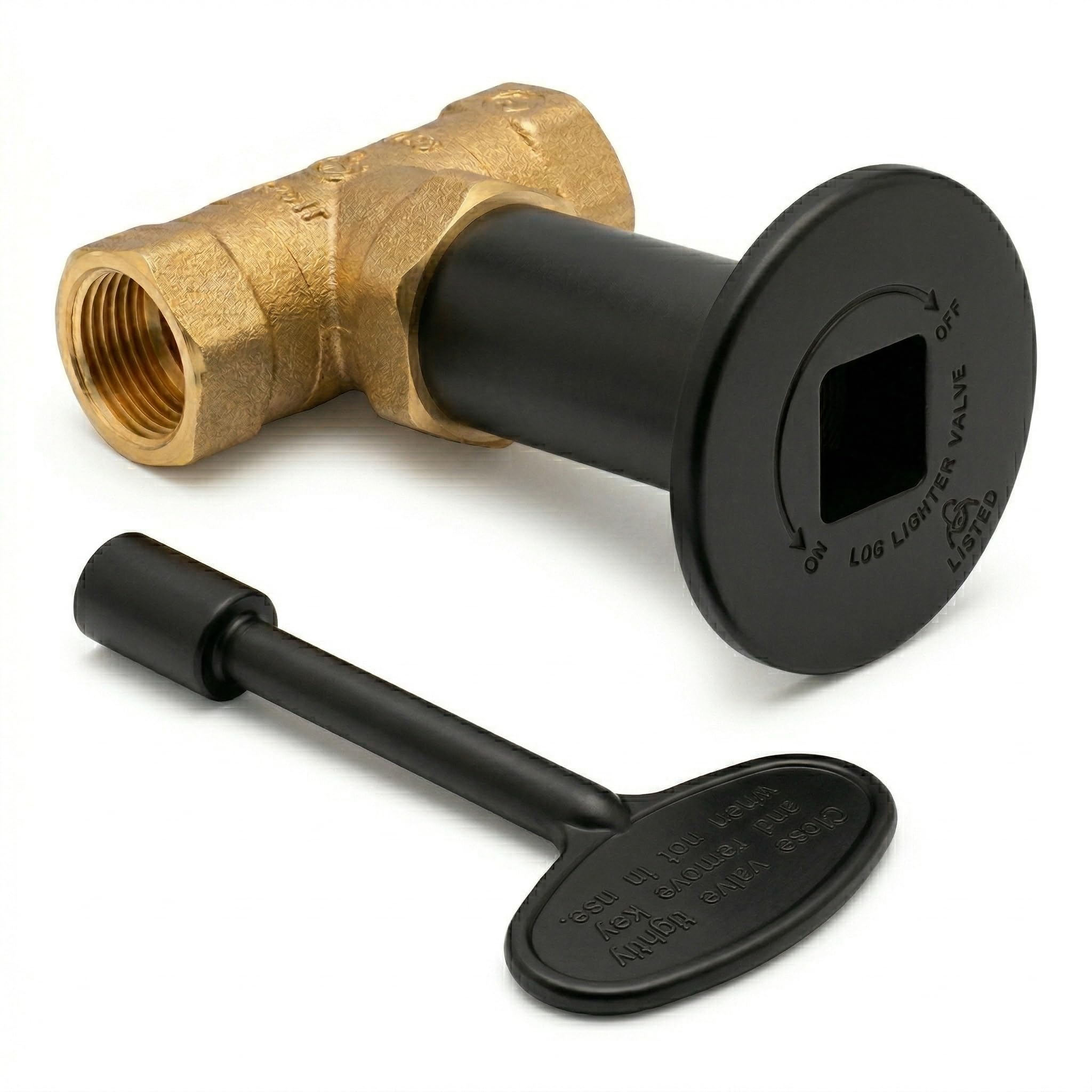 Midwest Hearth front view showing valve with flat black flange and neat finished appearance benefiting aesthetics