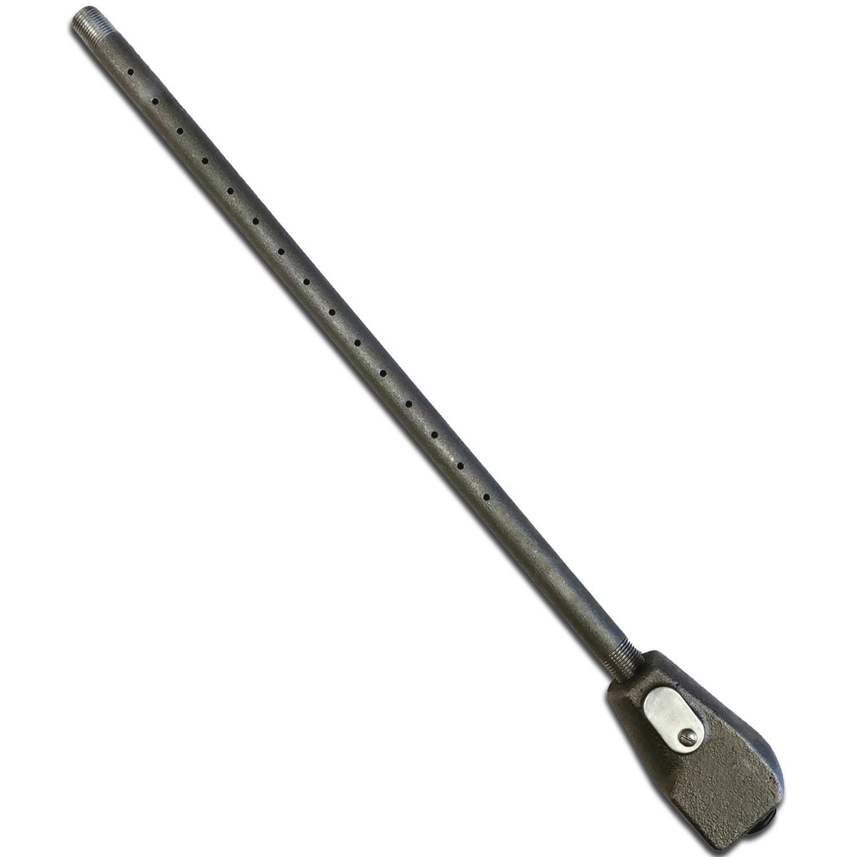 Midwest Hearth front view of 19.5-inch burner pipe showing durable iron construction and fit
